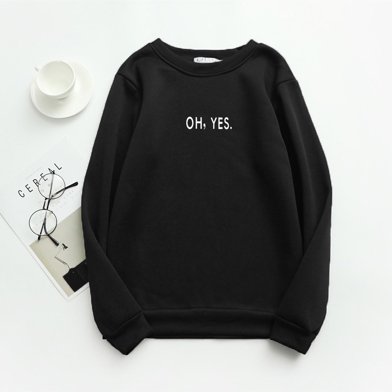 SWEATER OVERSIZE CREWNECK OH YES STREETWEAR  SWEATSHIRT PRIA DAN WANITA