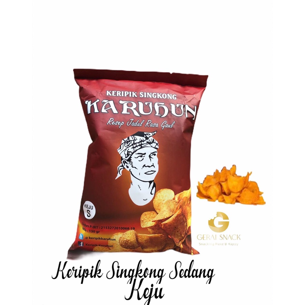 Keripik Singkong Karuhun Keju Rasa Original Asin Gurih (130gr)