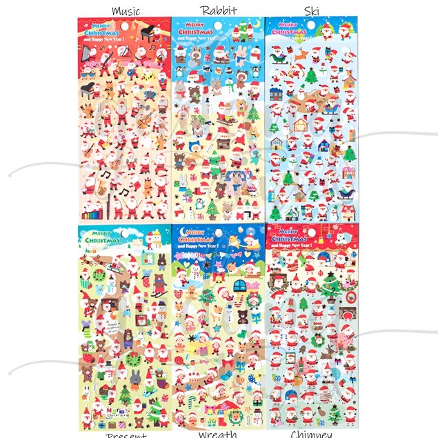 Stiker Natal 6 Motif Stiker Christmas Lucu Stiker Unik DIY Scrapbook GH 303038