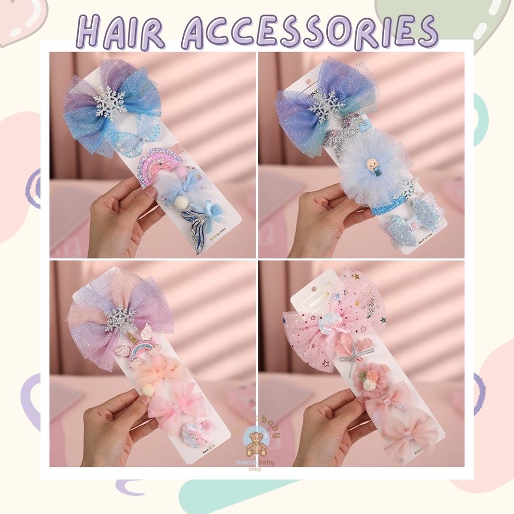 MBSS - JEPIT LALA LAND Jepit Rambut/ Putri Hiasan Kepala/Gadis Hiasan Kepala Set (5pcs)