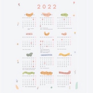 Kalender Aesthetic 2022 1 lembar