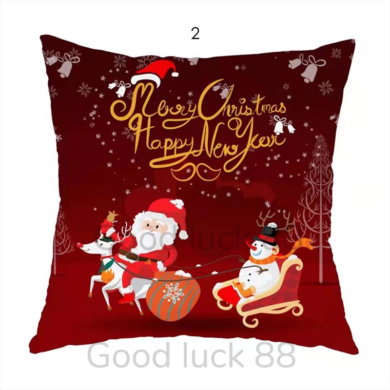 Sarung Bantal Sofa Natal Christmas 45x45 Import Resleting Motif Terbaru dan Terlengkap