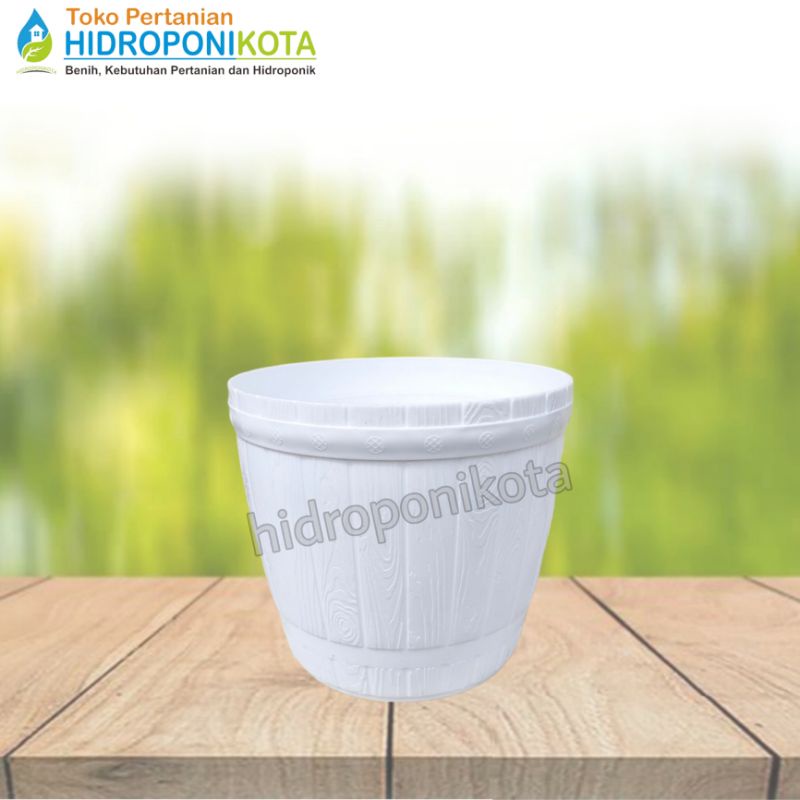 LOVENIA - pot GENTONG PG 8832 putih - pot polos - pot bunga - pot plastik