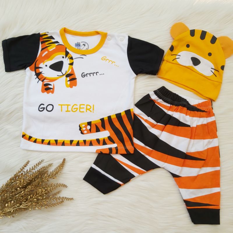 Baju Setelan anak laki laki motif karakter tiger Baju baby 6-18 bulan