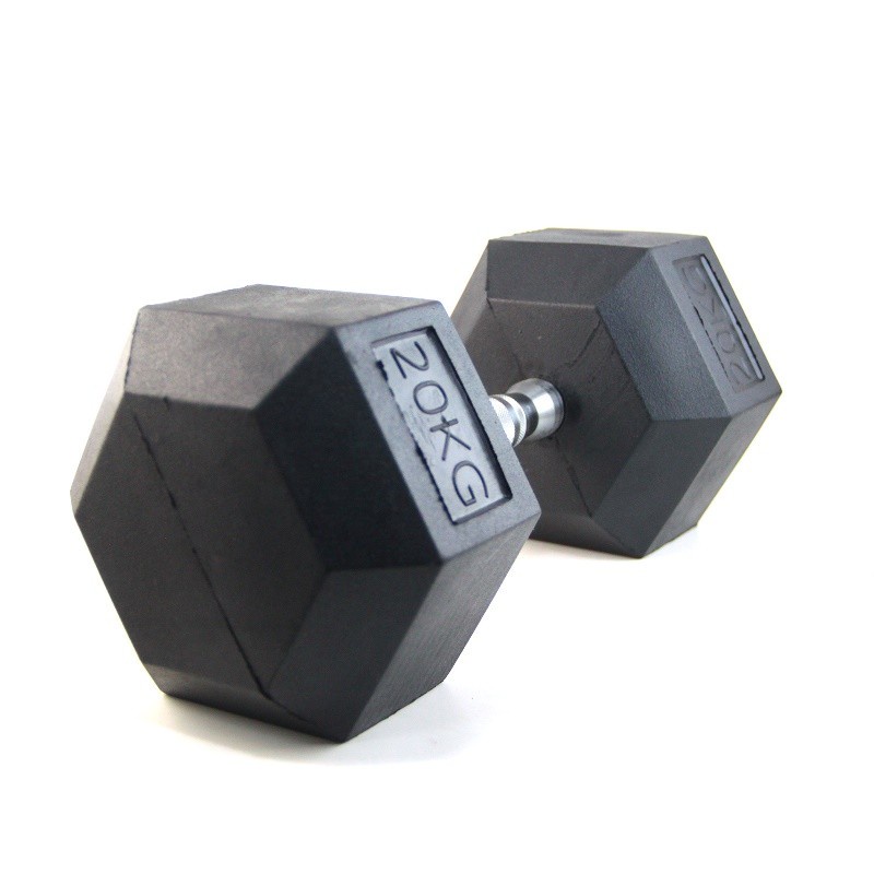 F255 Dumbbell Hexagonal 20Kg|Barbel Push Up Gym Fitness 20Kg|Dumbbell - Hitam