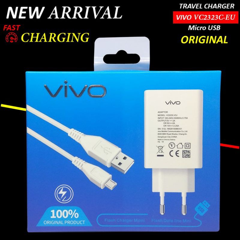 Charger Carger Hp Vivo Z1 S1 Z1pro Y91 y91c Y83 Y85 V15 V11 Pro V9 V7 Micro USB Fast Original Ori