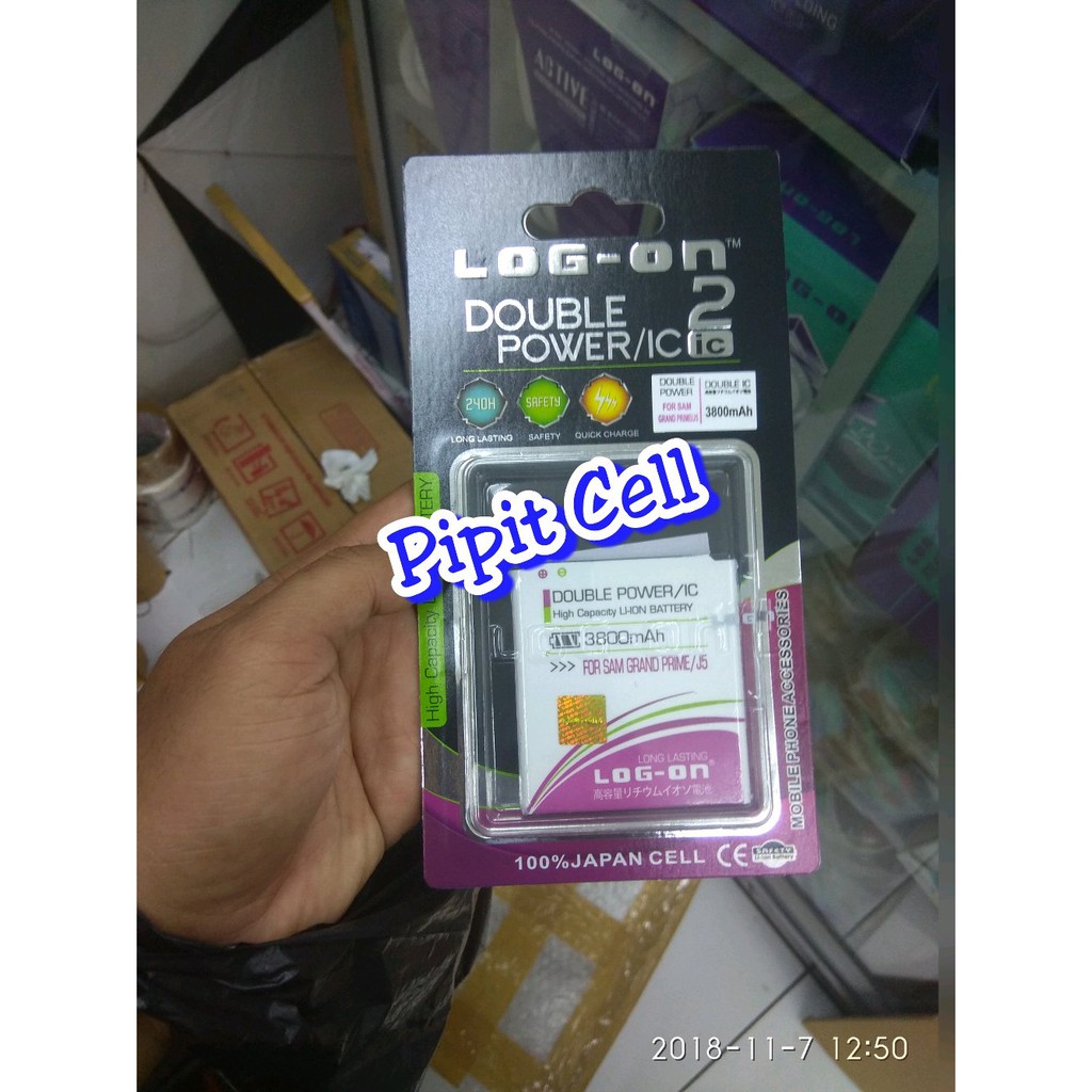 Log on Baterai Dobel Power Samsung Grand Prime G530 J2 Prime G532 J5 J500 Batre Batrei Battery