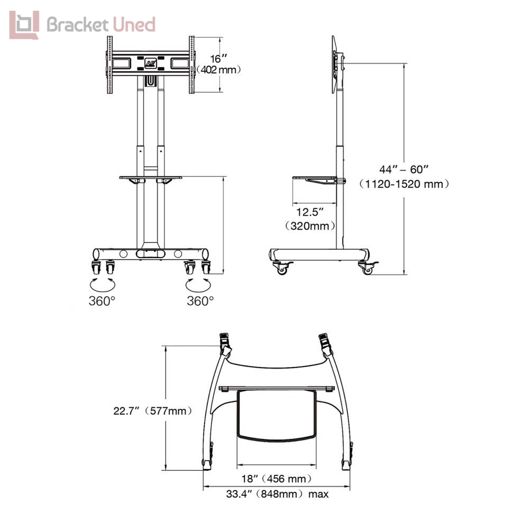 Bracket Standing Braket Breket Stand TV LCD LED PLASMA Universal 32 39 40 42 43 49 50 55 60 65 Inch Import NB North Bayou AVA-1500