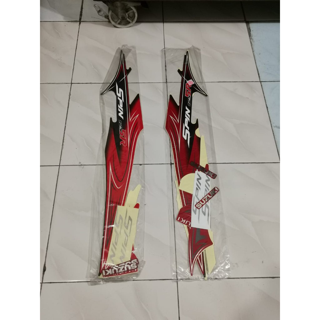 Stiker Bodi Lis Body Striping Spin Sr Hitam Merah