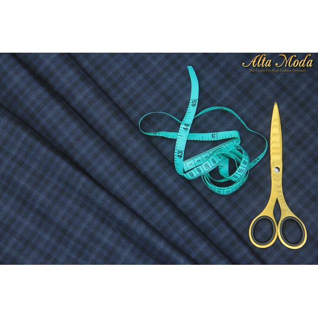 

Alta Moda Jacketing Fratelli Tallia Di Delfino Chequered Blue-1M