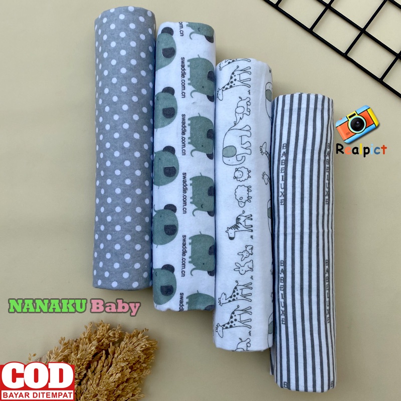 4 PCS Pernel Bayi Bedong Bayi Baru Lahir Motif Karakter Ukuran 95 Cm x 75 Cm Anababy.id