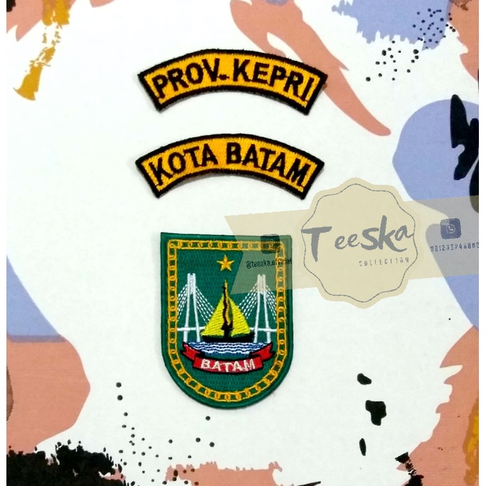 Set bet / badge Seragam  PDH Khaki PNS Pemerintah Kota Batam Provinsi Kepulauan Riau