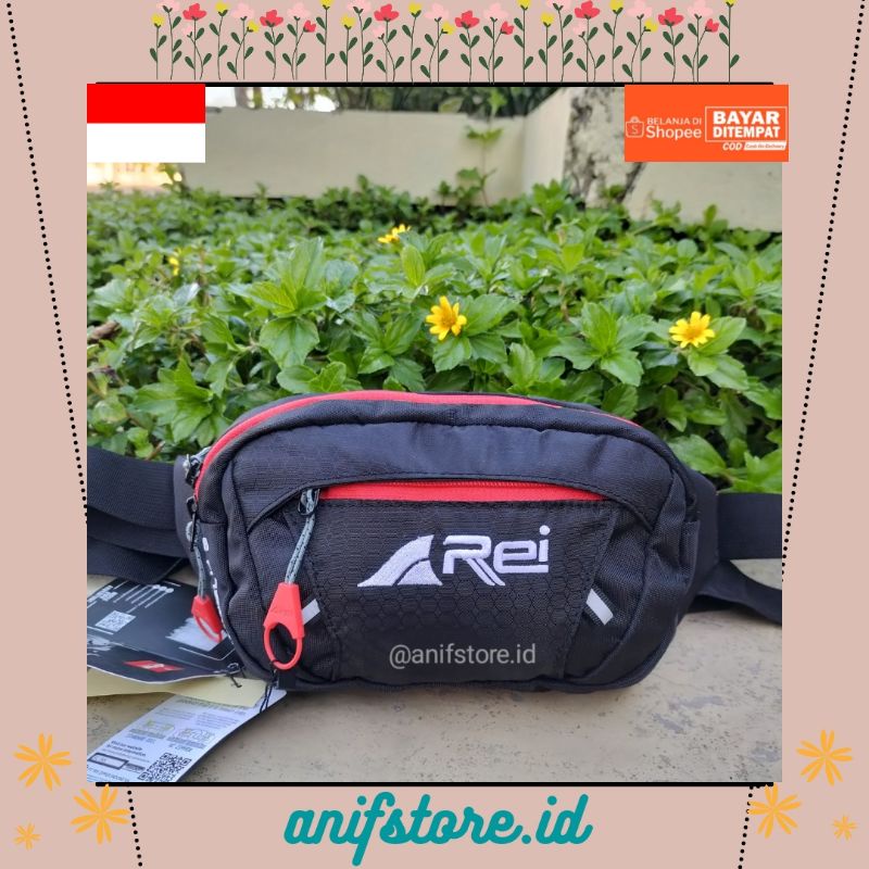Terlaris tas pinggang pria/waist bag cowok outdoor Rei original arei outdoorgear awet dan kuat