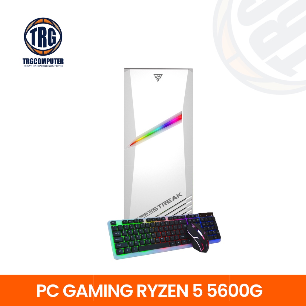 PC Gaming rakitan Ryzen 5 5600g / RX Vega 7 integrated / Ram 16GB DDR4 / SSD 256GB Nvme / Keyboard M