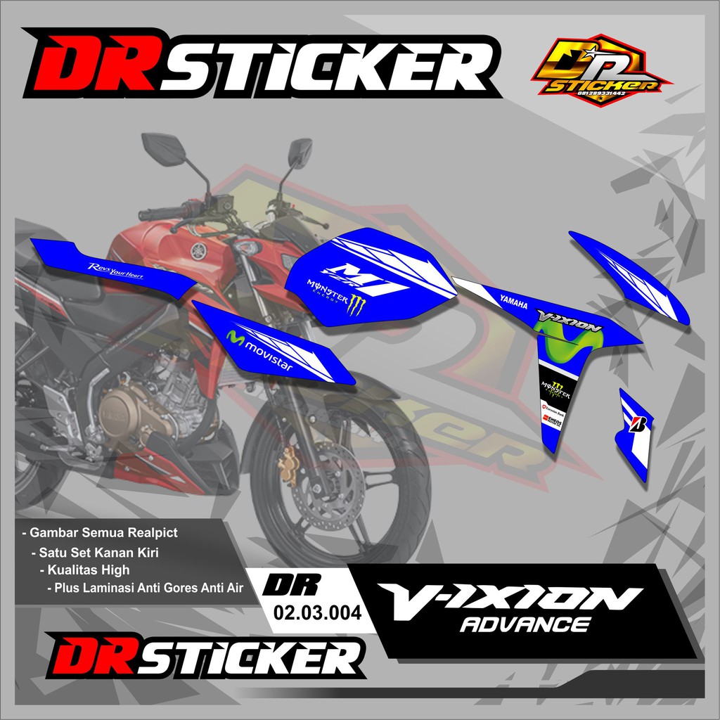 554 Striping Vixion Advance - Striping Variasi List Vixion Advance Desain Movistar