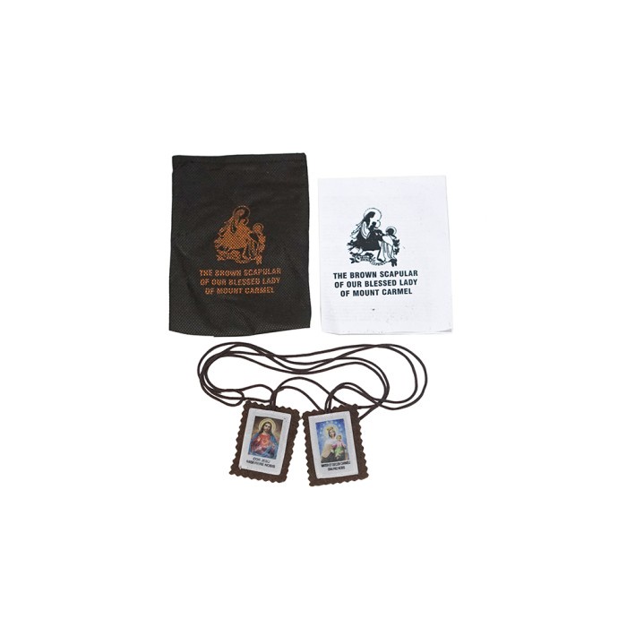 

Huseincollection - Skapulir Coklat Bunda Karmel Buku Doa Rosario Skapulir Benang Cokelat
