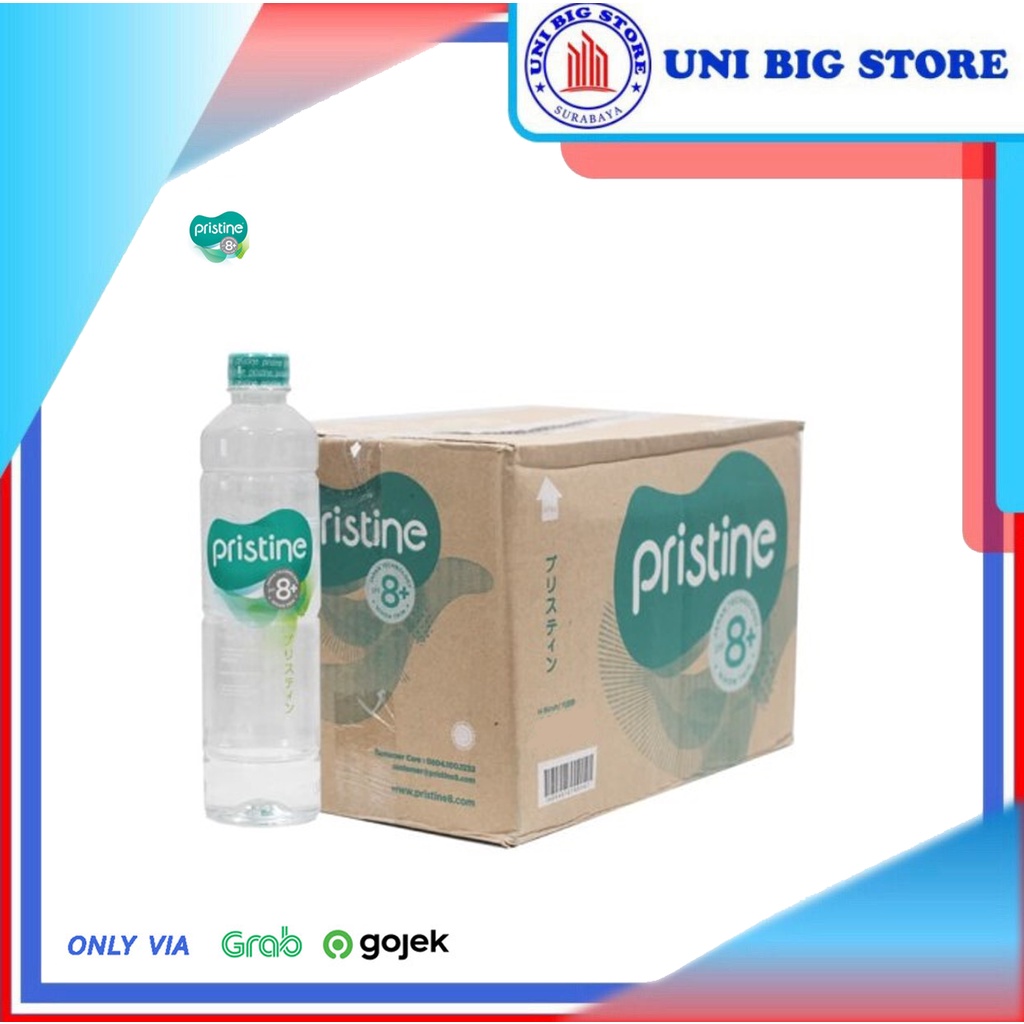 

PRISTINE 8+ Water 600 ml x 24 botol / DUS - air mineral Ph 8+
