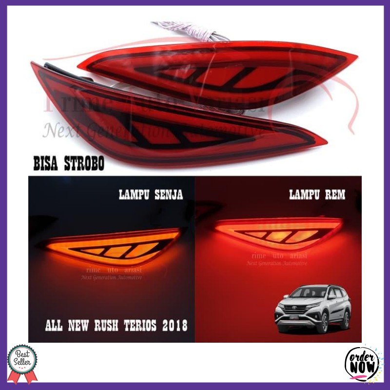 LAMPU REFLEKTOR MOBIL BUMPER BELAKANG ALL NEW RUSH TERIOS 2018