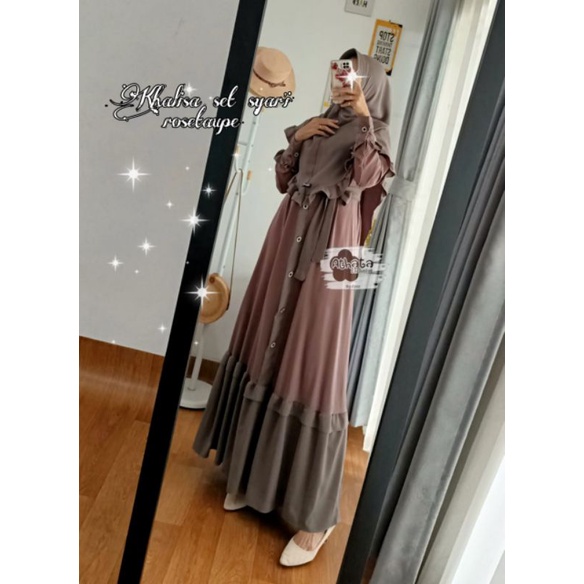 Khalisa Set Syari Ori Athata By Dzee//Gamis Set Terbaru