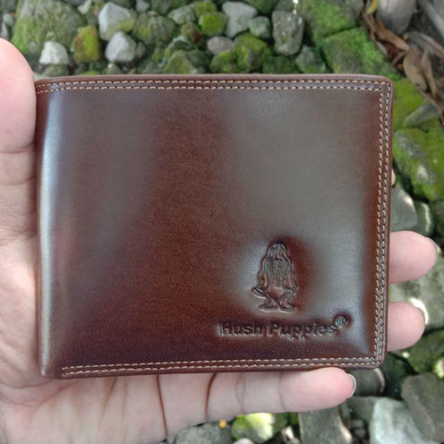 Dompet Pria Full Kulit Pull Up Tanpa ada kain furing EMBOS HUSH PUPPIES ( KODE LKJ )-Coklat