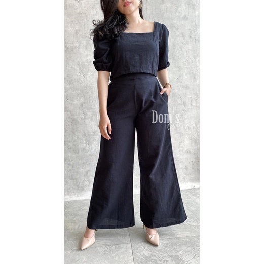 Domscorner - Kulot set Version - Ye jin set CELANA (PO PRE ORDER)-Black JUMBO