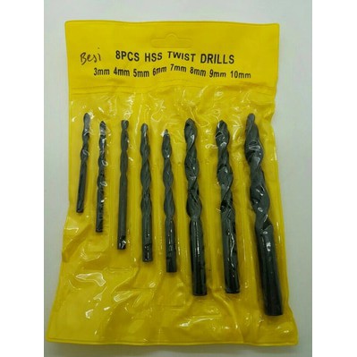 Refil Mata Bor Besi Twist Drills 8 Pcs Termurah.