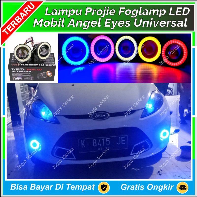 LAMPU LED MOBIL UNTUK FOGLAMP +  ANGEL EYE PROJIE TEMBAK KABUT + 89 MM 89MM 2 MODE TERMURAH : AVANZA