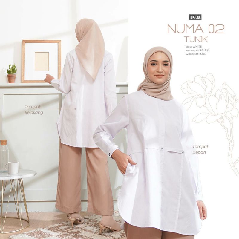 Baju Atasan Wanita Warna Putih Panjang