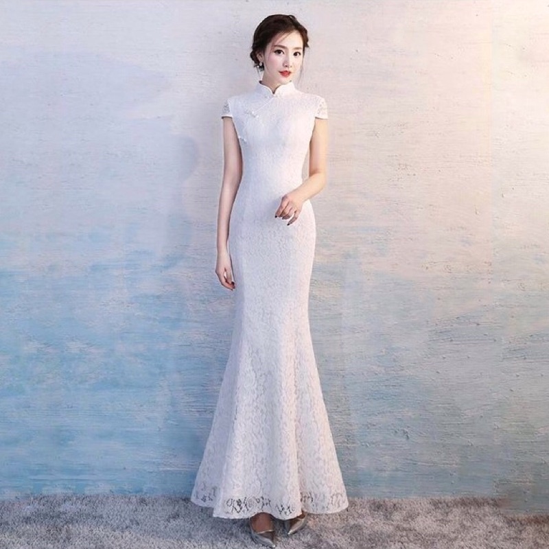 CHYOU GOWN - Gaun pesta wanita dress mermaid fishtail cheongsam qipao pengantin sangjit halter dress