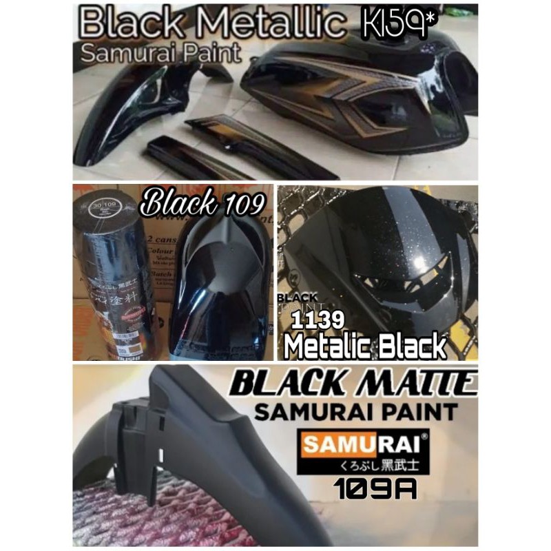 CAT SAMURAI PAINT HITAM- BLACK- FLAT- DOFF- METALLIC X-MIO-MATTE BLACK GREY- METALIK-METALIC 1139 - 