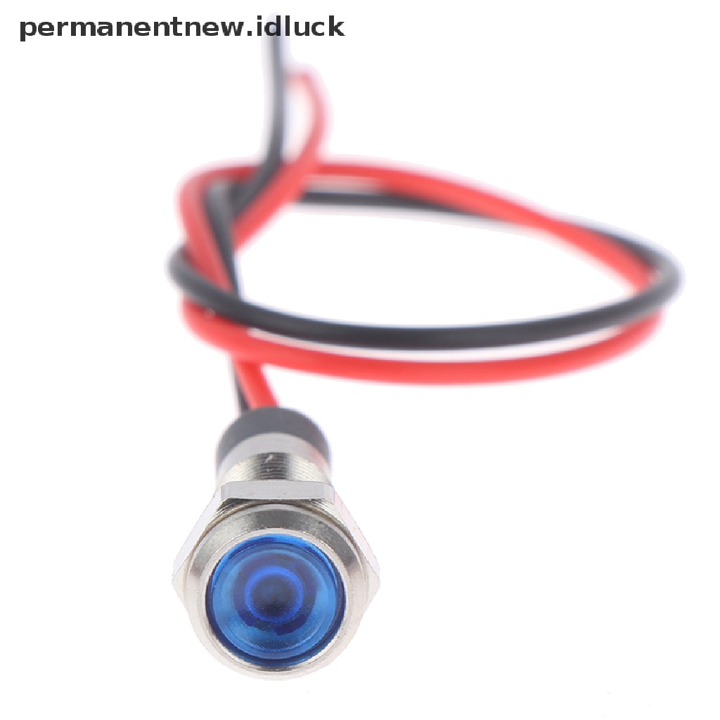 (luckypermanentnew) P67 Lampu Indikator Peringatan led 6mm 3v 5v 6v 12v 24v 220v Anti Air Bahan metal