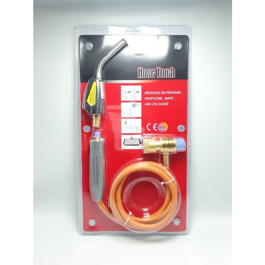 HAND TORCH MAPP GAS + HOSE( langsung gas mapp )  sampai 360 derajat