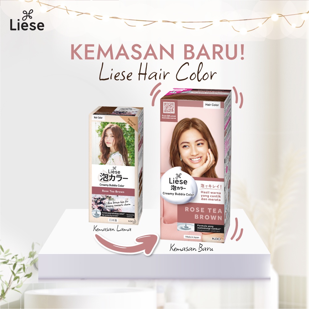 Liese Bubble Hair Color Foam Cat Pewarna Rambut Permanent / Hair Dye - Perawatan / Treatment Rambut Rose Tea Brown