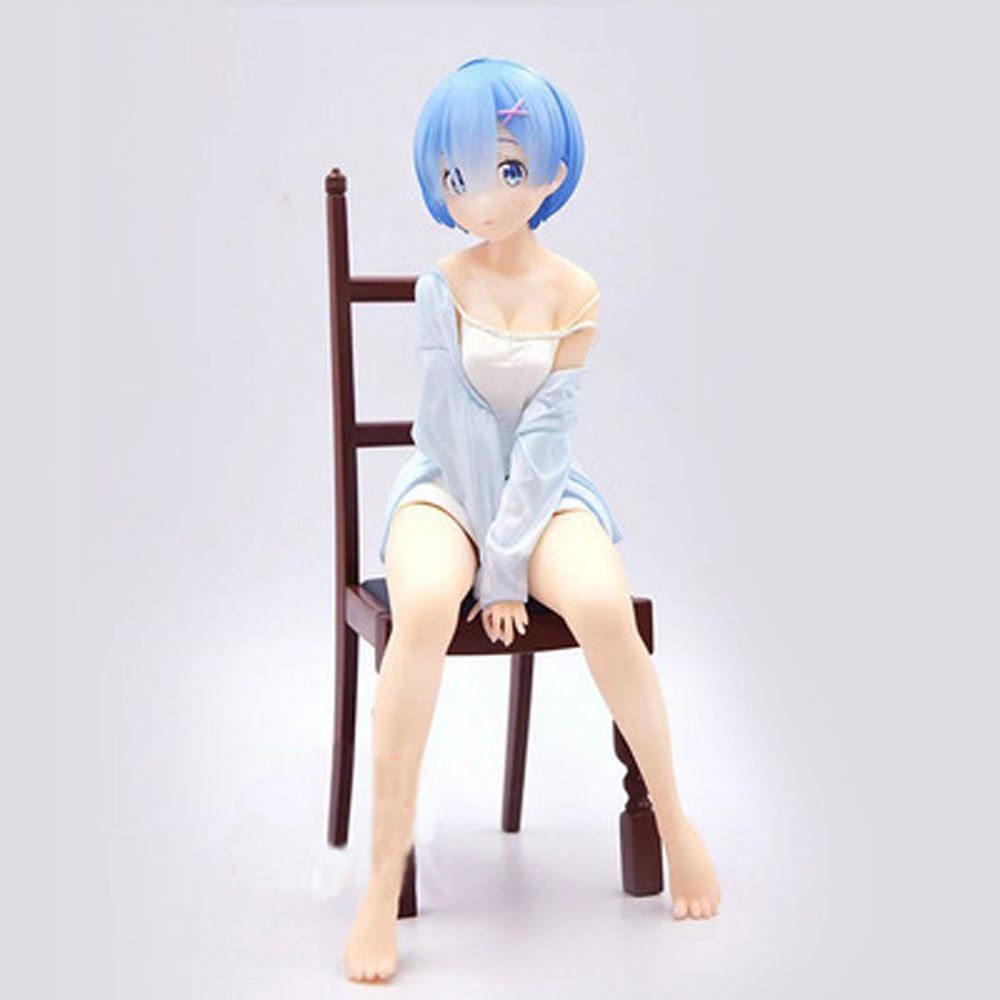 MXBEAUTY Collection Toys Re ZERO Starting Life in Another World PVC Pajamas Chair Rem Pajamas Figure Rem Anime Figure Figure Toys 17cm Model Toys Relax Rem for Gift Action Figure