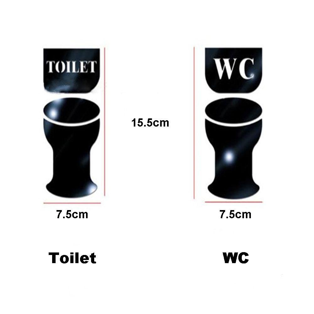 Populer Stiker Cermin WC/Toilet Modern Wall Art Dekorasi Kamar Mandi Tanda Pintu Huruf Inggris