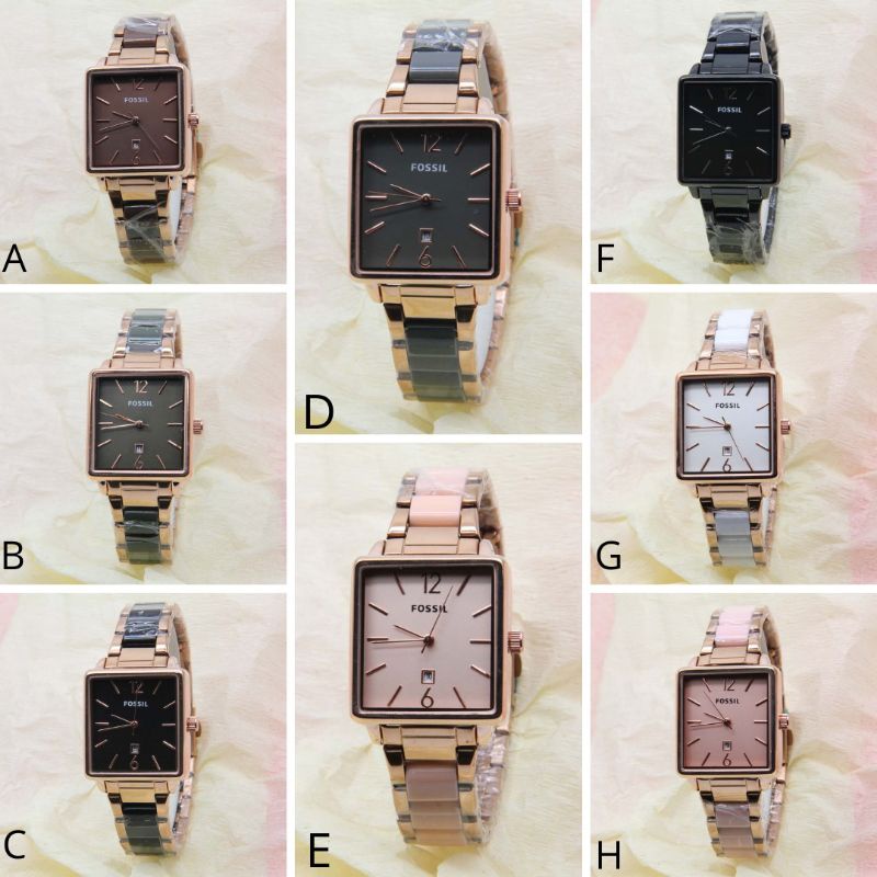 NewJam Tangan Wanita Fashion/Jam Tangan Fosil Model Kotak Semi Super