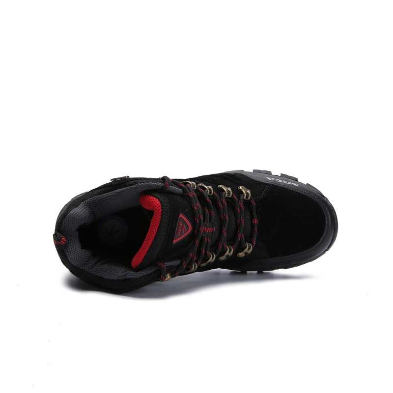 Grosir Sepatu Gunung / Hiking Boot Mid SNTA 479 Black Red Elegan
