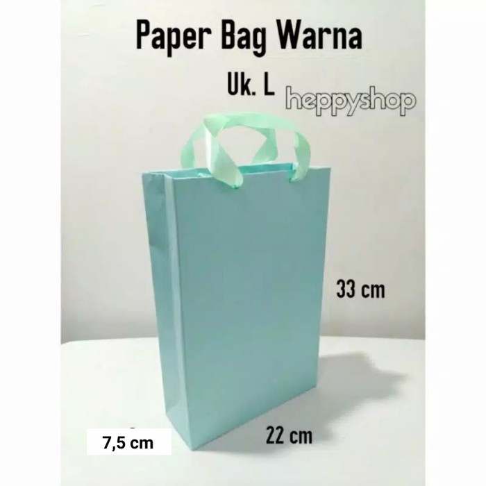 NEW Paper Bag Warna Uk. L, Tas Kertas Warna Uk. L - Putih