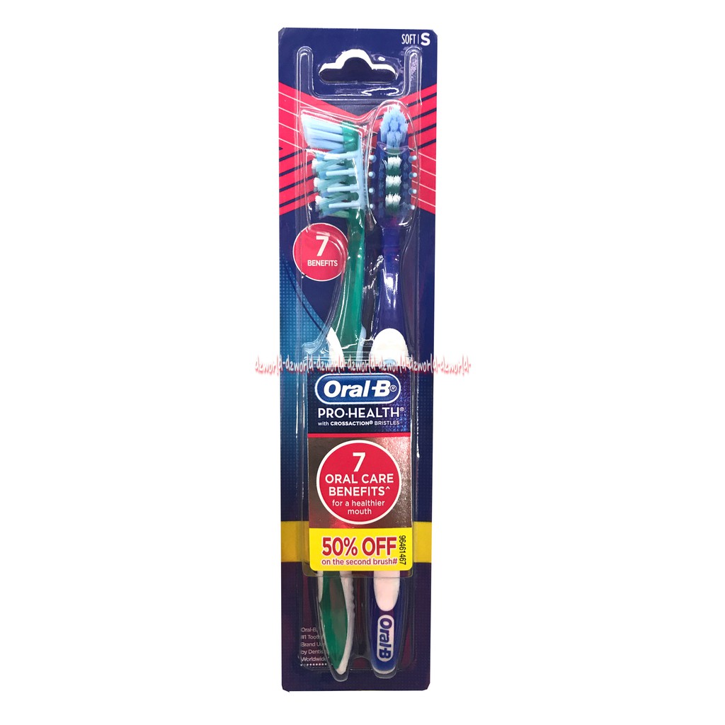 Oral B Pro Health With Crossaction 7 Benefits Soft S Sikat Gigi Isi 2 Oral-B Oralb