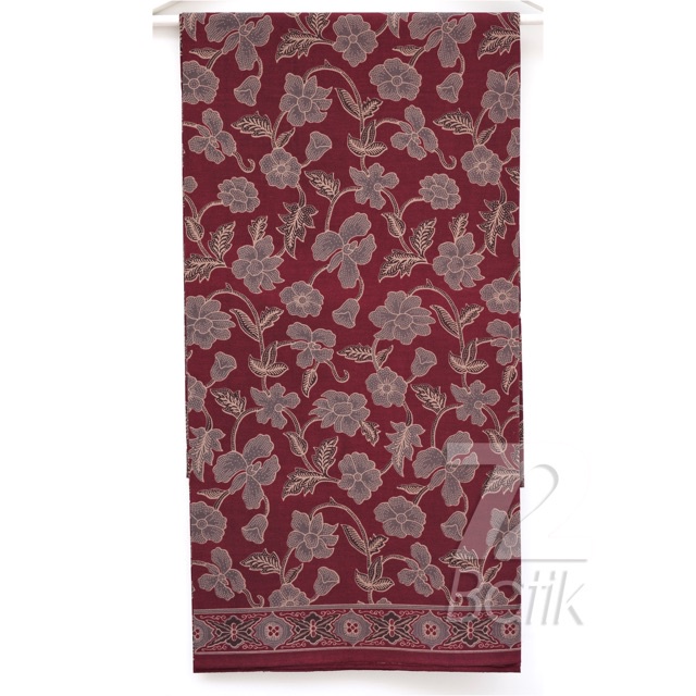 KAIN BATIK PREMIUM Bahan Katun Motif Kembang Setaman Warna Merah Maroon Marun Maron 726801 Cap 72 Jarik Jarit Samping Kebat Panjang Batik Katun Modern Premium Bahan Seragam Batik Pernikahan Kantor Keluarga Murah Kamen Jadi Batik Bali Lembaran