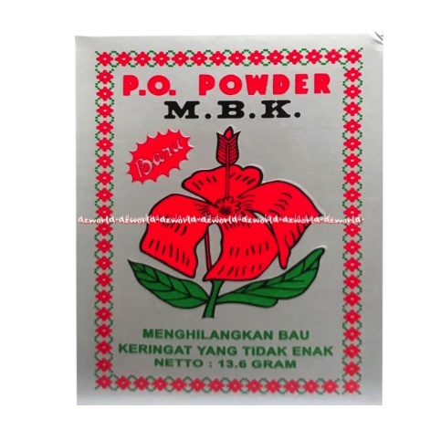 PO Powder MBK Bedak BB Bedak Ketiak Menghilangkan Bau Badan Bau Keringat Abu-Abu Putih Model Bedak Bubuk P.O M.B.K White Powders