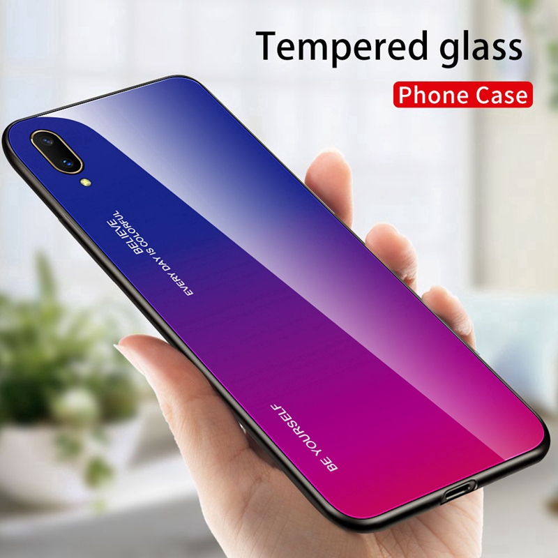 VIVO Y17 Y15 Y12 V11 Pro Case Gradient Hard Tempered Glass