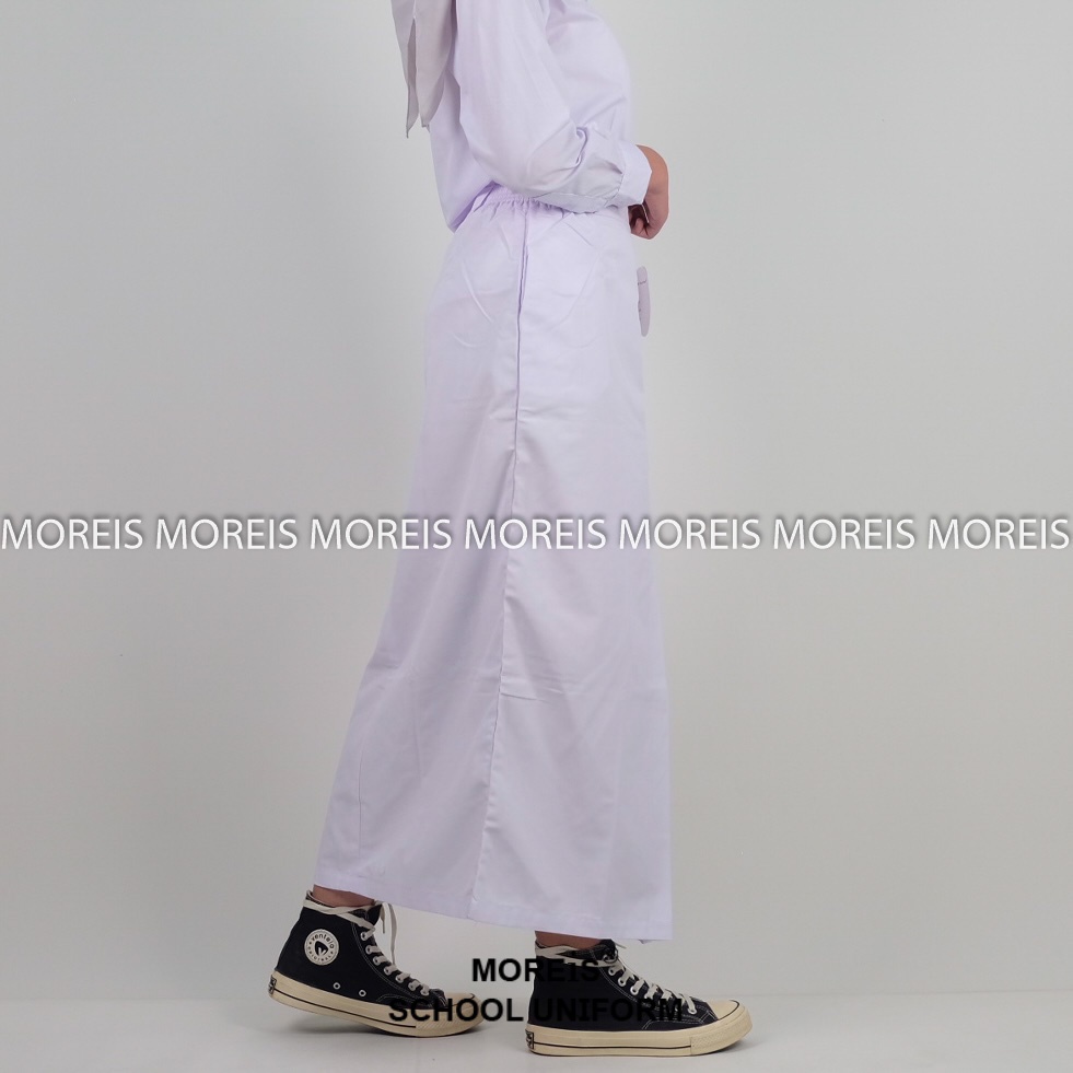 Seragam Rok Span Panjang Putih Bahan Famatex