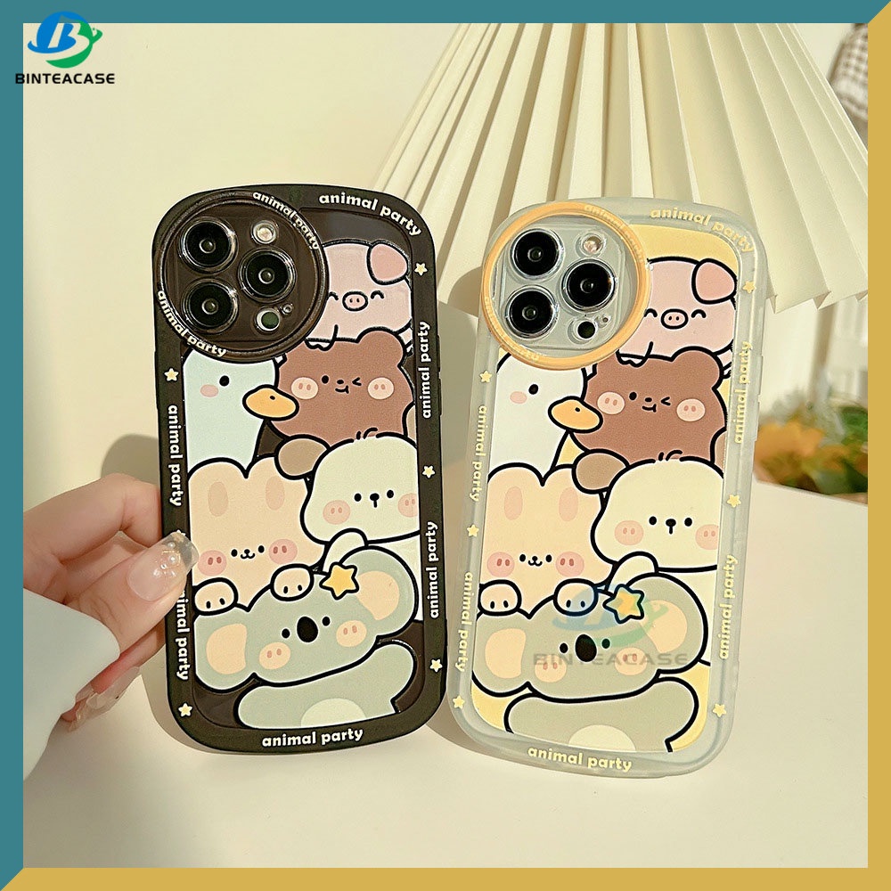 Soft Case TPU Motif Kartun Hewan Untuk IPhone 11 12 13 Pro MAX X XR XS MAX 6 6S 7 8 Plus SE 2020