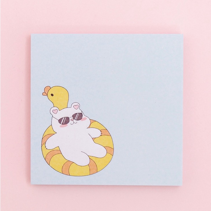 J2 - Sticky Notes Hamster Beruang Bear Lucu Memo Unik Note-summer bear