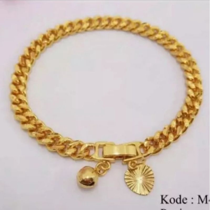 GELANG RANTAI TITANIUM GOLD ASLI ANTI LUNTUR DAN KARAT