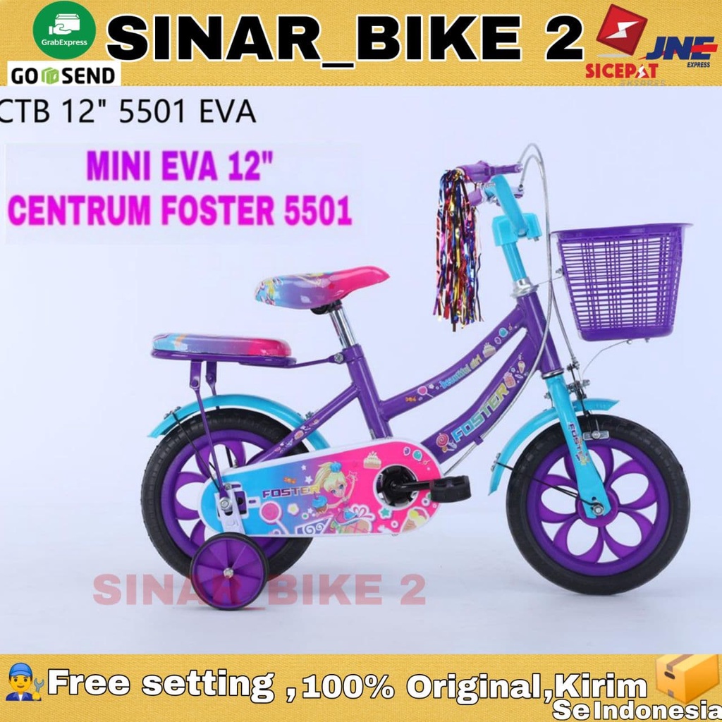 Sepeda Anak Perempuan MINI CENTRUM 5501 FOSTER 12 Inch Usia 2-4 Thn