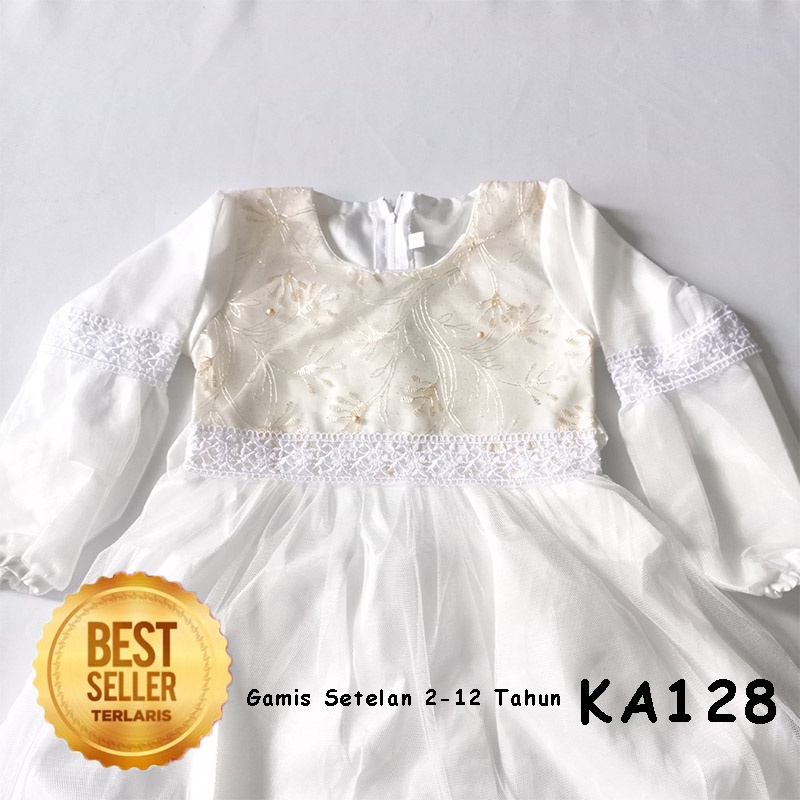 Baju Lebaran Anak Perempuan 2023 Model Terbaru 2 sampai 10 Tahun Set Kerudung Hijab Gamis Anak KA128