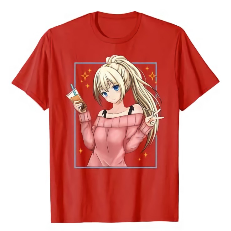 Tshirt Waifu x Boba Kawaii Kirei Girl Cotton Combed 24s Premium Quality