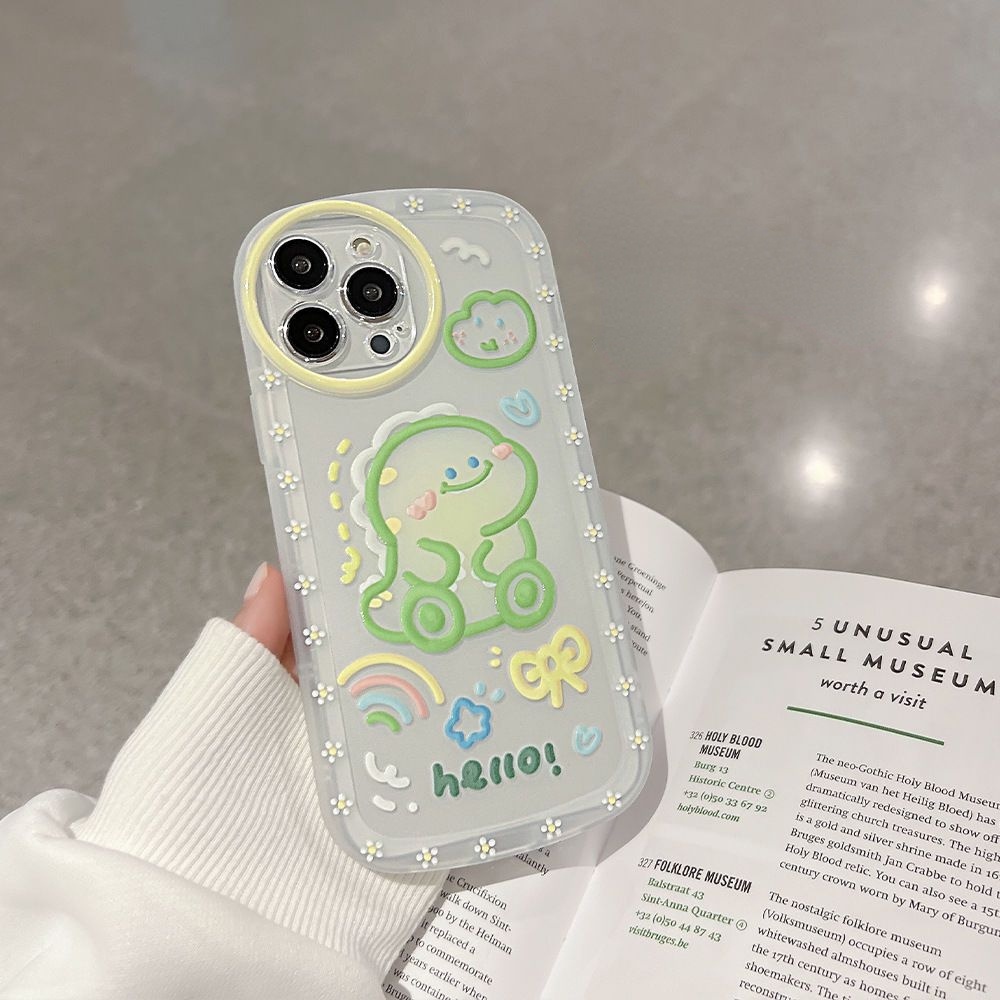 Case Lensa Bulat Motif Dinosaurus Untuk iPhone 12 13 14 11 Pro Max X Xs Max Xr djhtg